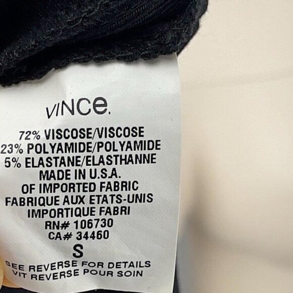 VINCE Black Office‎ Round Neck Fitted Sheat Stretch Comfortable Midi Dress sz S - Picture 12 of 13